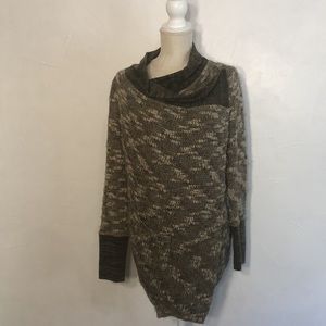 Miss Me Sweater Cardigan Tan And Brown in color 2 Clip Buttons